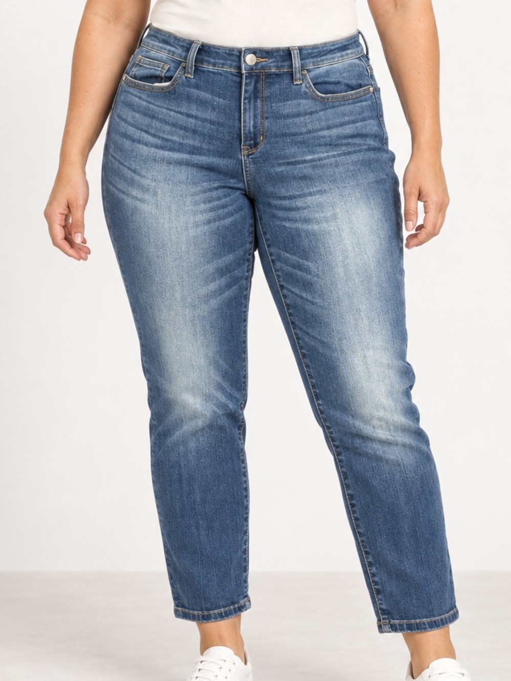 Judy Blue 15/32 Relaxed Girlfriend Ankle Jeans Medium Wash JB82103MD